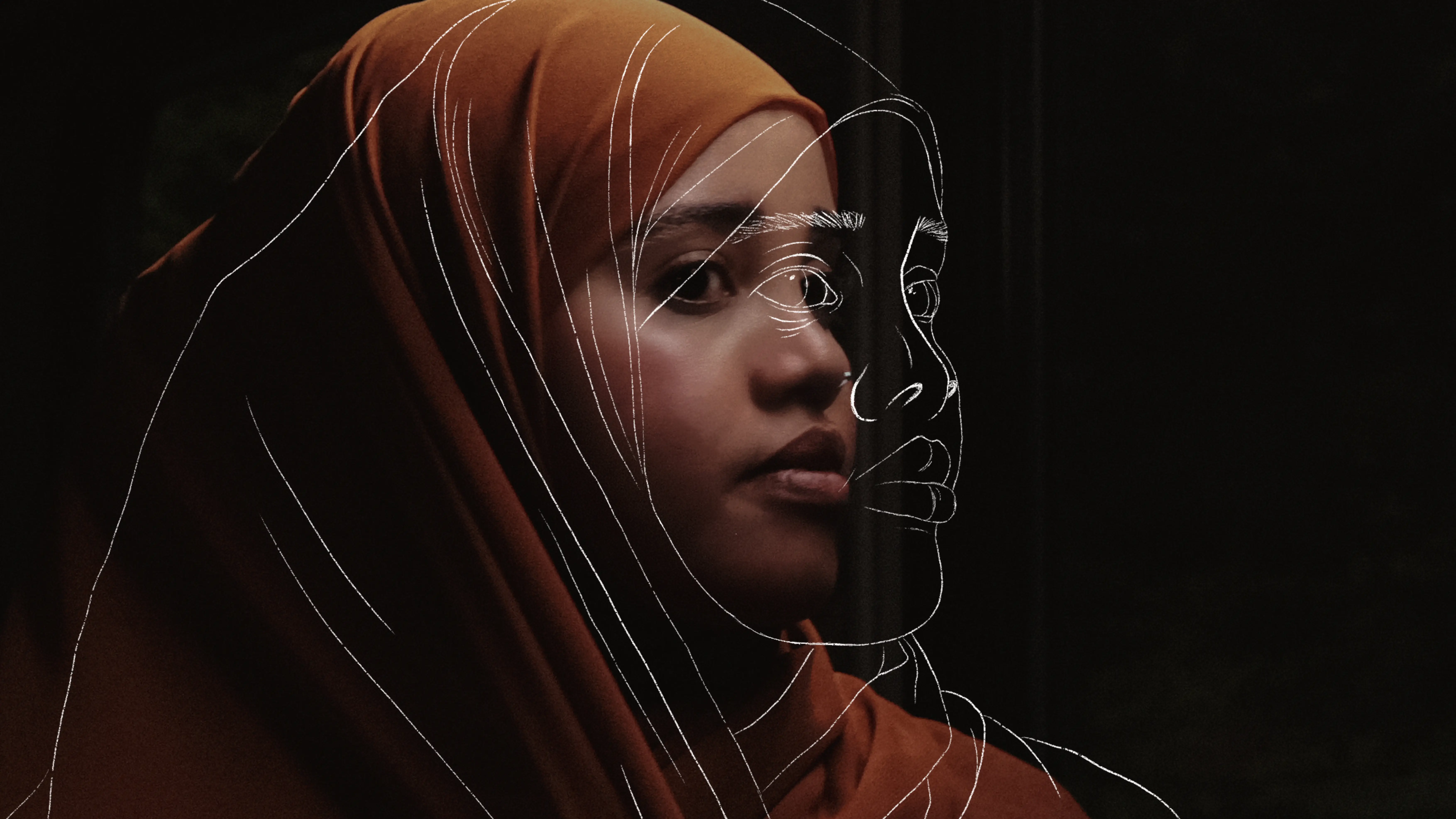 film poster. photo woman with hijap.